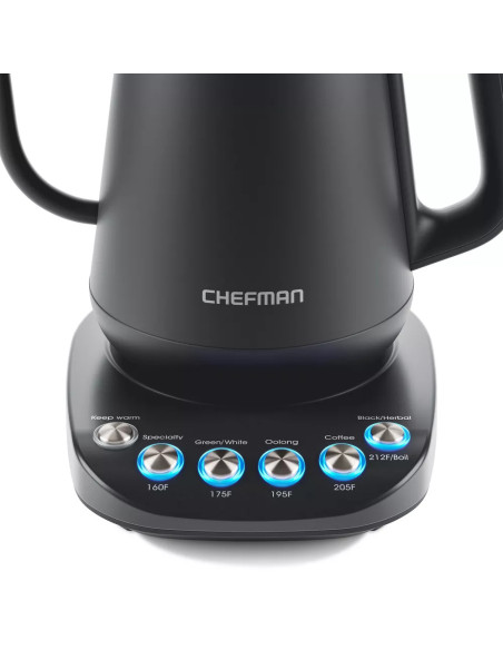 TETERA ELECTRICA CHEFMAN DE CUELLO CISNE 0 8LTS 1500W NEGRA