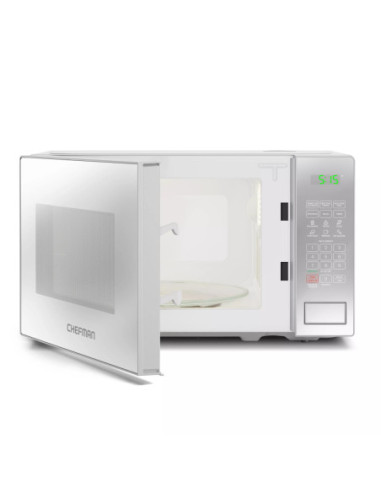 MICROONDA CHEFMAN ESPEJO 20LTS 700W 6 FUNCIONES DESCONGELA GRIS