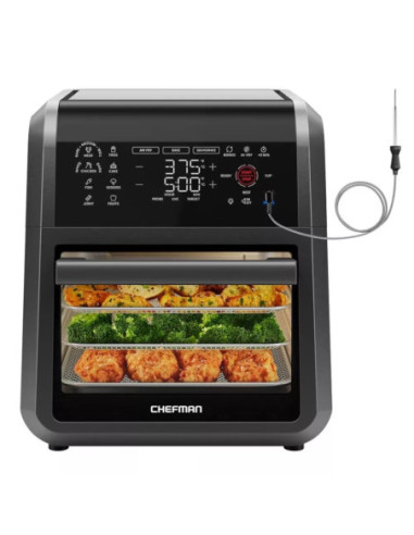 FREIDORA DE AIRE CHEFMAN 11 35LTS 1700W 17 AJUSTES  PANEL DIG  APAGADO AUT  TERMOMETRO INCL VISUALIZACION COLOR NEGRO