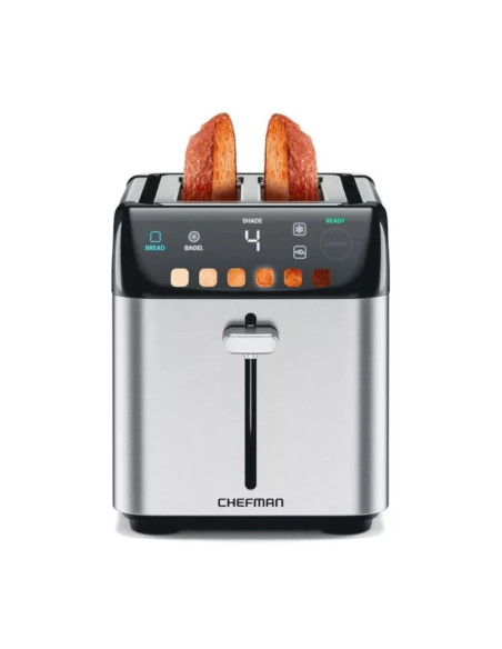 TOSTADORA CHEFMAN 2 REBANADAS 850W DIGITAL 6 SOMBRAS 3 FUNCIONES ACERO INOX