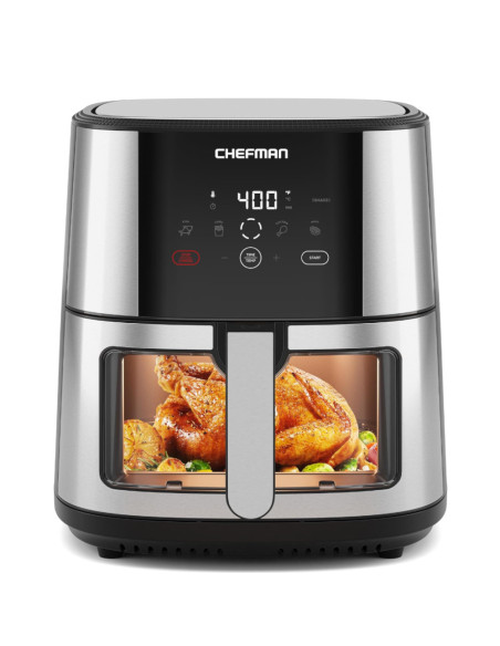 FREIDORA DE AIRE CHEFMAN 7.6LTS PANTALLA TOUCH 1500W CON VISUALIZACION ACERO INOX