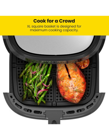 FREIDORA DE AIRE CHEFMAN 7.6LTS PANTALLA TOUCH 1500W CON VISUALIZACION ACERO INOX