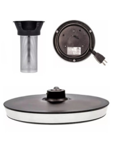 TETERA ELECTRICA CHEFMAN INALAMBRICA 1.8LTS-LUCES LED-BOTON- INFUSOR JARRA DE CRISTAL ACERO INOX. 2