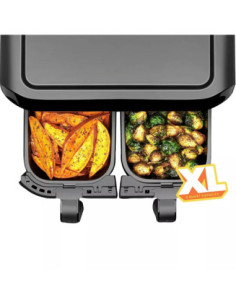 FREIDORA DE AIRE CHEFMAN DUAL  2 CESTAS 2 85LTS CADA UNO 1700W  PANEL DIG  APAGADO AUT   NEGRO 2