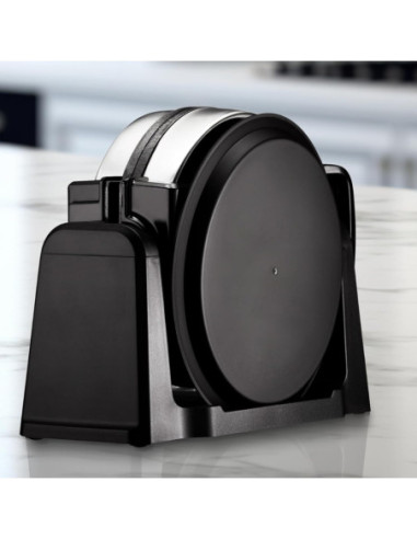 WAFLERA CHEFMAN ESTILO BELGA REDONDA ANTIADHERENTE NEGRA GIRATORIA