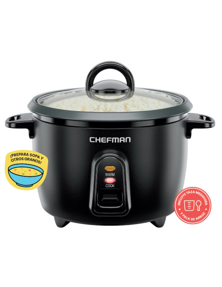OLLA ARROCERA CHEFMAN  10 TAZAS MULTIUSOS  NEGRA