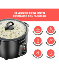 OLLA ARROCERA CHEFMAN  10 TAZAS MULTIUSOS  NEGRA 2