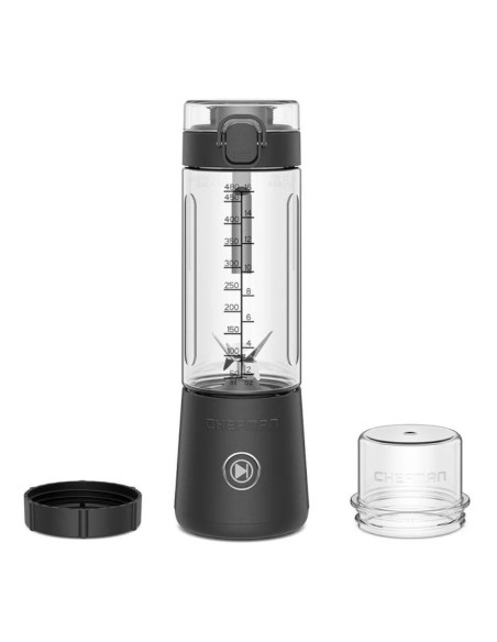 LICUADORA CHEFMAN 74W INALAMBRICA VASO PLASTICO USB-C ENCENDIDO LUZ LED NEGRA