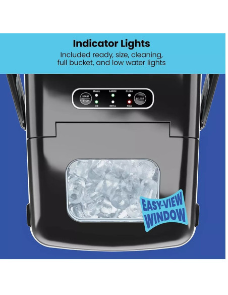 MAQUINA DE HIELO CHEFMAN PORTATIL ALMACENA 0 5KG 204W VISUALIZACION CABLE 1 5MTS GRIS