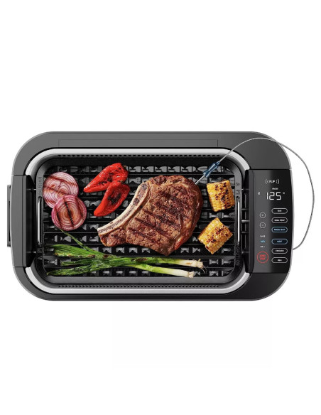 PARRILLA CHEFMAN INTERIOR SIN HUMO 15 PULG  1500W PANTALLA TACTIL TERMOMETRO INCL  NEGRO