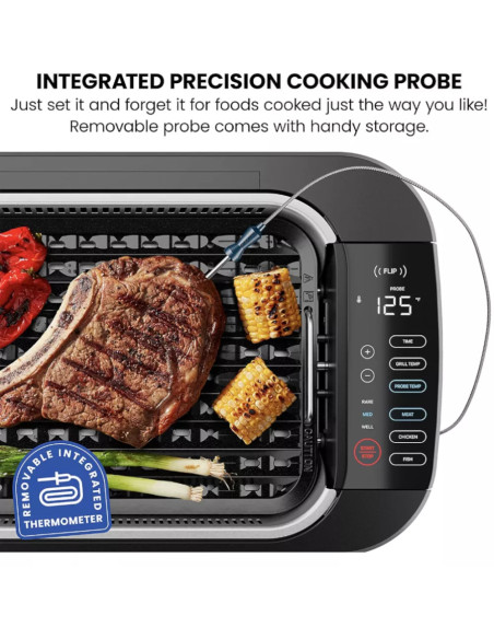 PARRILLA CHEFMAN INTERIOR SIN HUMO 15 PULG  1500W PANTALLA TACTIL TERMOMETRO INCL  NEGRO