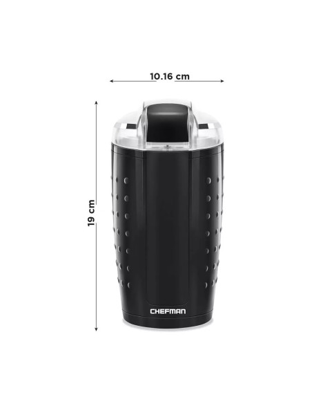 MOLINO DE CAFE Y GRANOS CHEFMAN ELECTRICO 12 TAZAS 150W ACERO INOX  NEGRO