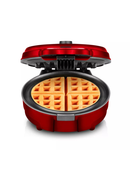 WAFLERA CHEFMAN ESTILO BELGA REDONDA 4 SECCIONES 700W ANTIADHERENTE ROJO