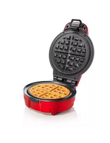 WAFLERA CHEFMAN ESTILO BELGA REDONDA 4 SECCIONES 700W ANTIADHERENTE ROJO