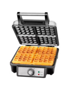 WAFLERA CHEFMAN ESTILO BELGA 4 SECCIONES 700W ANTIADHERENTE ACERO INOX