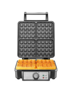 WAFLERA CHEFMAN ESTILO BELGA 4 SECCIONES 700W ANTIADHERENTE ACERO INOX 2