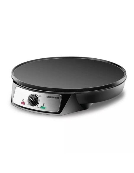 CREPERA CHEFMAN 12PULG  REDONDO 1000W CTRL TEMPERATURA ANTIADHERENTE NEGRO