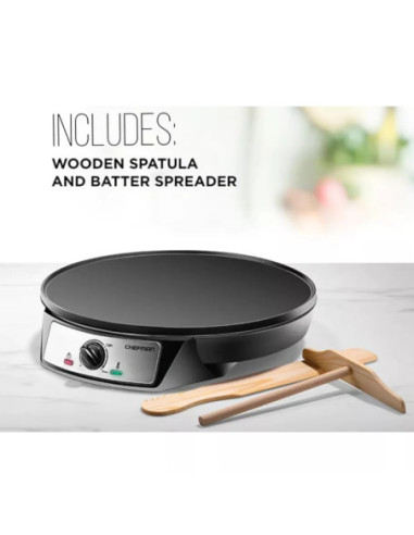 CREPERA CHEFMAN 12PULG  REDONDO 1000W CTRL TEMPERATURA ANTIADHERENTE NEGRO