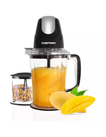LICUADORA TODO EN 1 CHEFMAN 400W DOS VASOS CUCHILLAS CUADRUPLES CON TAPA NEGRO