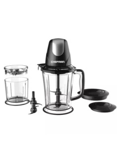 LICUADORA TODO EN 1 CHEFMAN 400W DOS VASOS CUCHILLAS CUADRUPLES CON TAPA NEGRO 2