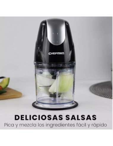 LICUADORA TODO EN 1 CHEFMAN 400W DOS VASOS CUCHILLAS CUADRUPLES CON TAPA NEGRO