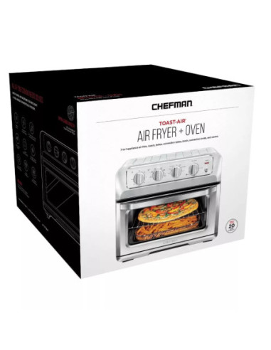 HORNO TOSTADOR AIRFRYER CHEFMAN 20LTS 7 EN 1 PERILLAS APAGADO AUT  ACERO INOX