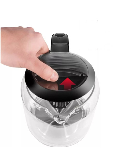 TETERA ELECTRICA CHEFMAN INALAMBRICA 1 7LTS LUZ LED JARRA DE CRISTAL NEGRO